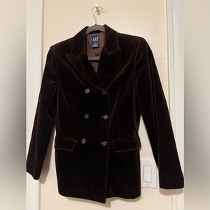 Gap Chocolate Vintage Velvet blazer 2